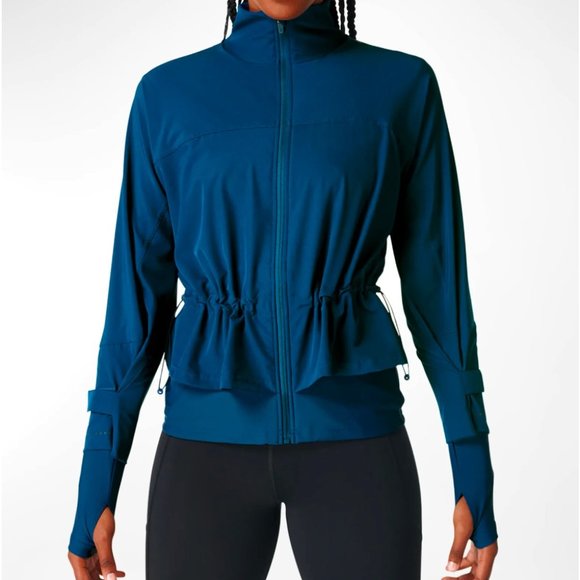 Sweaty Betty ~ Fast Lane Running Jacket ~Deep Blue - Picture 1 of 8